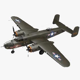 3D B-25 Mitchell US Medium Bomber model